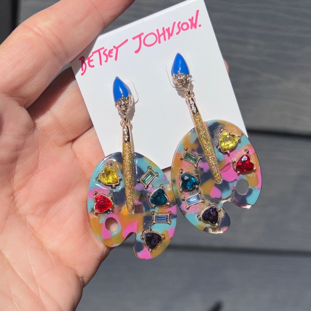 Betsey Johnson Multicolor Artist Palette Earrings